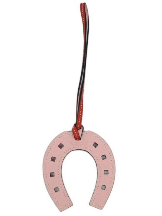 Hermes Handbags - Hermes Padlock Cheval Horseshoe Pink Orange Leather Strap Bag